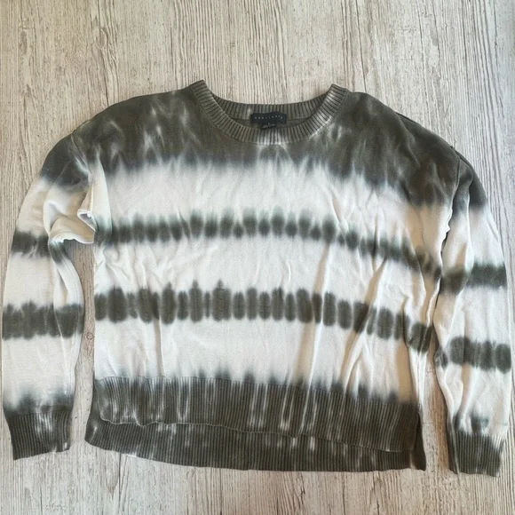 Sanctuary Sunsetter  Tie-Dye Ribbed Trim Crewneck Sweater Top S - Picture 3 of 11